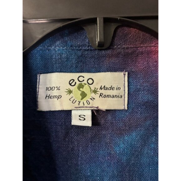 Eco Lution Hemp Tie Dye Blazer Jacket Small Festival Boho Psychedelic - Picture 4 of 6